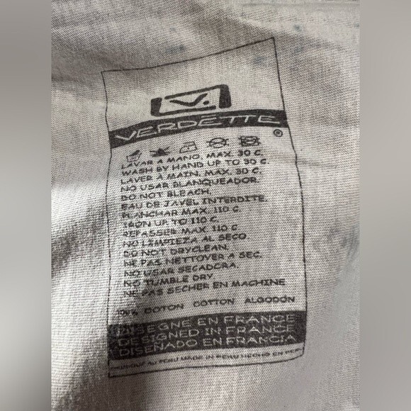 Verdette Premium Collection Cotton T Shirt with Yarn Denim Features Size Medium - Picture 10 of 14
